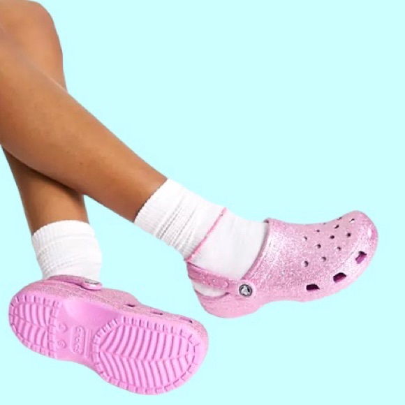 CROCS Shoes Nwt Pink Glitter Crocs Poshmark